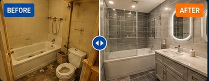 Bathroom repair before and after project